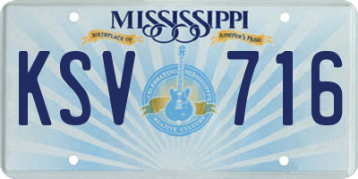 MS license plate KSV716