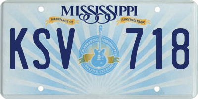 MS license plate KSV718