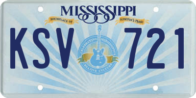 MS license plate KSV721