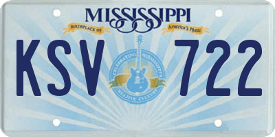 MS license plate KSV722