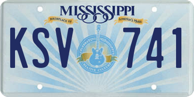 MS license plate KSV741