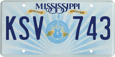 MS license plate KSV743