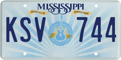 MS license plate KSV744