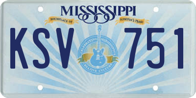 MS license plate KSV751
