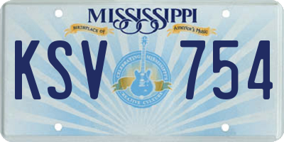 MS license plate KSV754