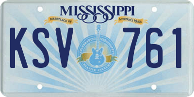 MS license plate KSV761
