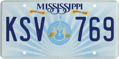 MS license plate KSV769