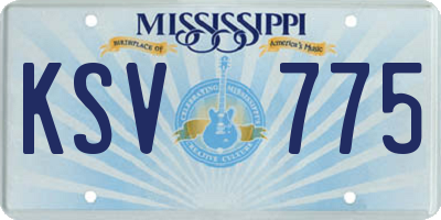 MS license plate KSV775