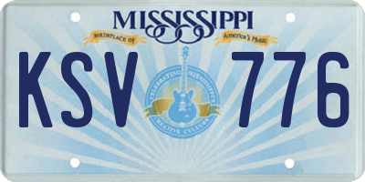MS license plate KSV776