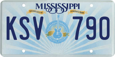 MS license plate KSV790