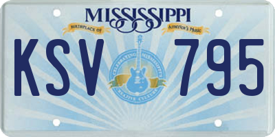 MS license plate KSV795