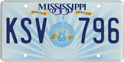 MS license plate KSV796