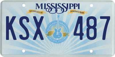 MS license plate KSX487