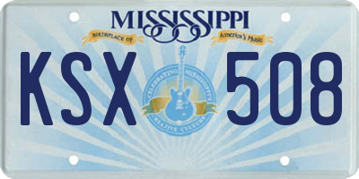 MS license plate KSX508