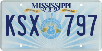 MS license plate KSX797