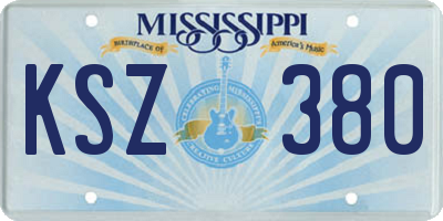 MS license plate KSZ380