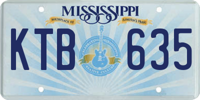 MS license plate KTB635