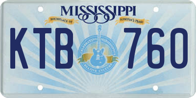 MS license plate KTB760