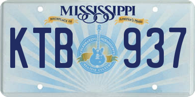 MS license plate KTB937