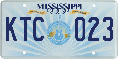 MS license plate KTC023
