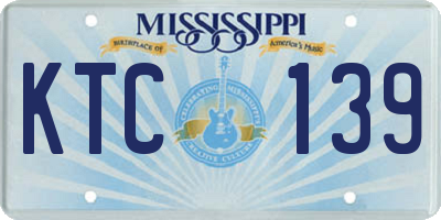 MS license plate KTC139