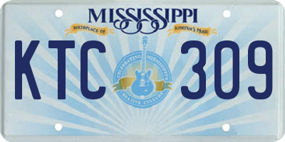 MS license plate KTC309