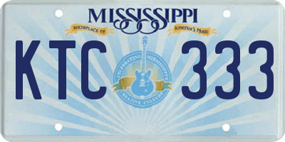 MS license plate KTC333