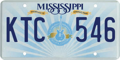 MS license plate KTC546
