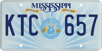 MS license plate KTC657