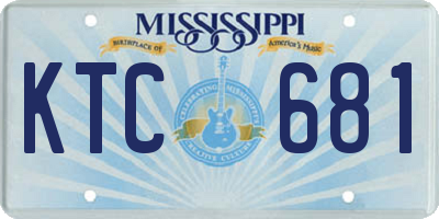 MS license plate KTC681