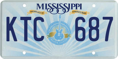 MS license plate KTC687
