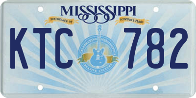 MS license plate KTC782