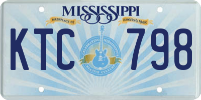 MS license plate KTC798
