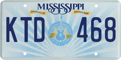 MS license plate KTD468