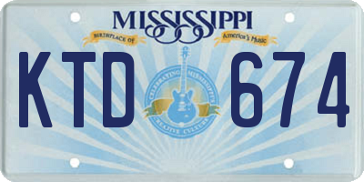 MS license plate KTD674