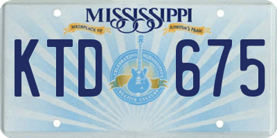 MS license plate KTD675