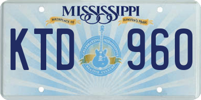 MS license plate KTD960