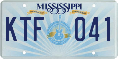 MS license plate KTF041