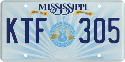 MS license plate KTF305