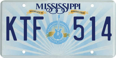 MS license plate KTF514