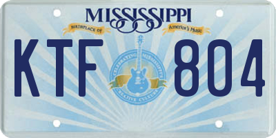 MS license plate KTF804