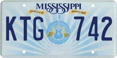 MS license plate KTG742