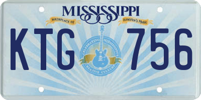MS license plate KTG756