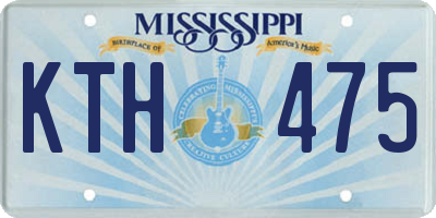 MS license plate KTH475