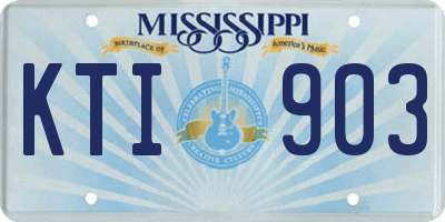 MS license plate KTI903