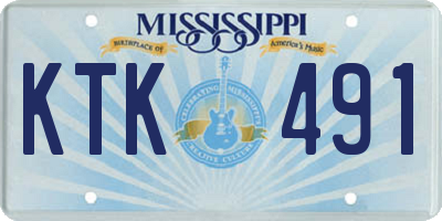 MS license plate KTK491