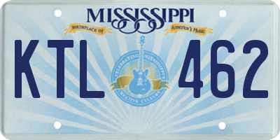 MS license plate KTL462