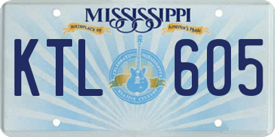 MS license plate KTL605