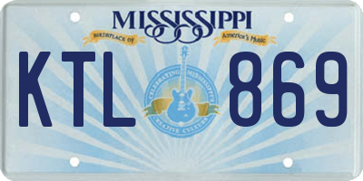 MS license plate KTL869