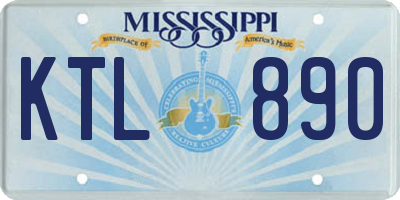 MS license plate KTL890